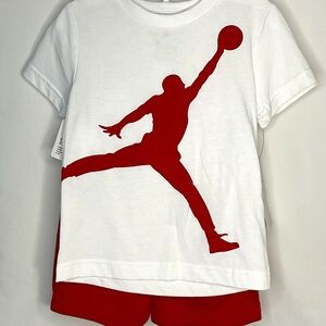 Jordan Kids Matching Set in White and Red